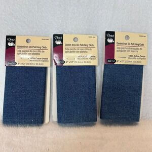 Dritz Denim Iron On Patching Cloth 3 Pack 9x12 Repair Mend Blue Jeans Fabric